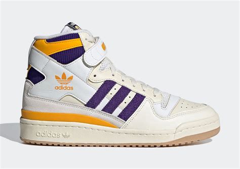 adidas lakers sneakers|white Adidas basketball shoes.